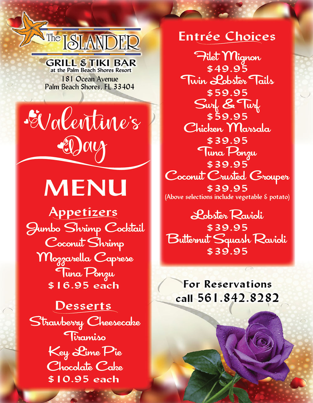 Celebrate Valentines Day at The Islander Grill and Tiki Bar
